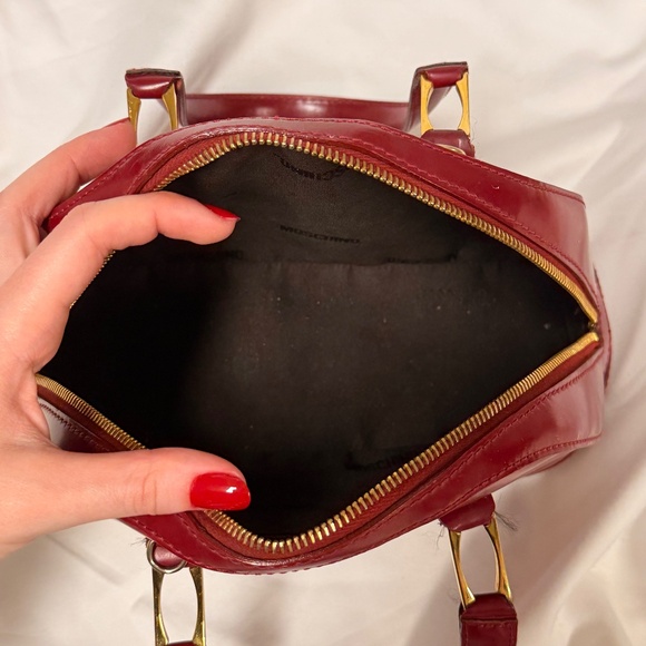 Moschino Redwall Bordeaux Red Wine Patent Leather Top Handle Bag - Picture 9 of 15